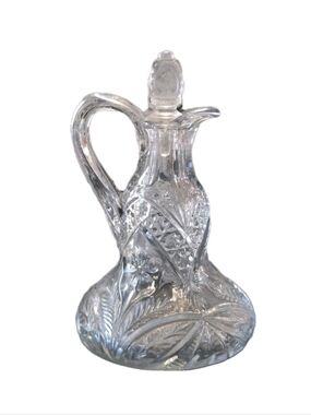 EAPG Indiana Glass Gaelic Pattern Cruet with Stopper 6"